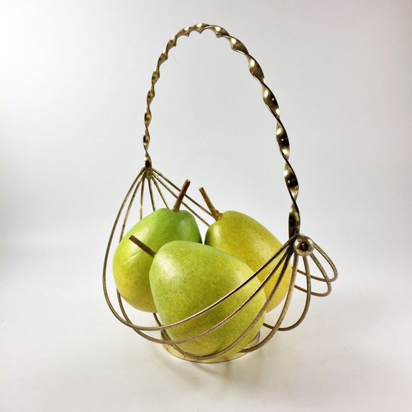 Retro MCM Gold Wire Fruit Basket - Picture 2 of 8